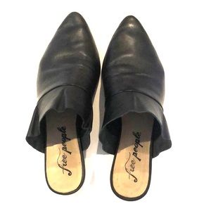 Free People Shoes - Free People black, leather, ruffle mules! Free People Shoes - Free People black, leather, ruffle mules!